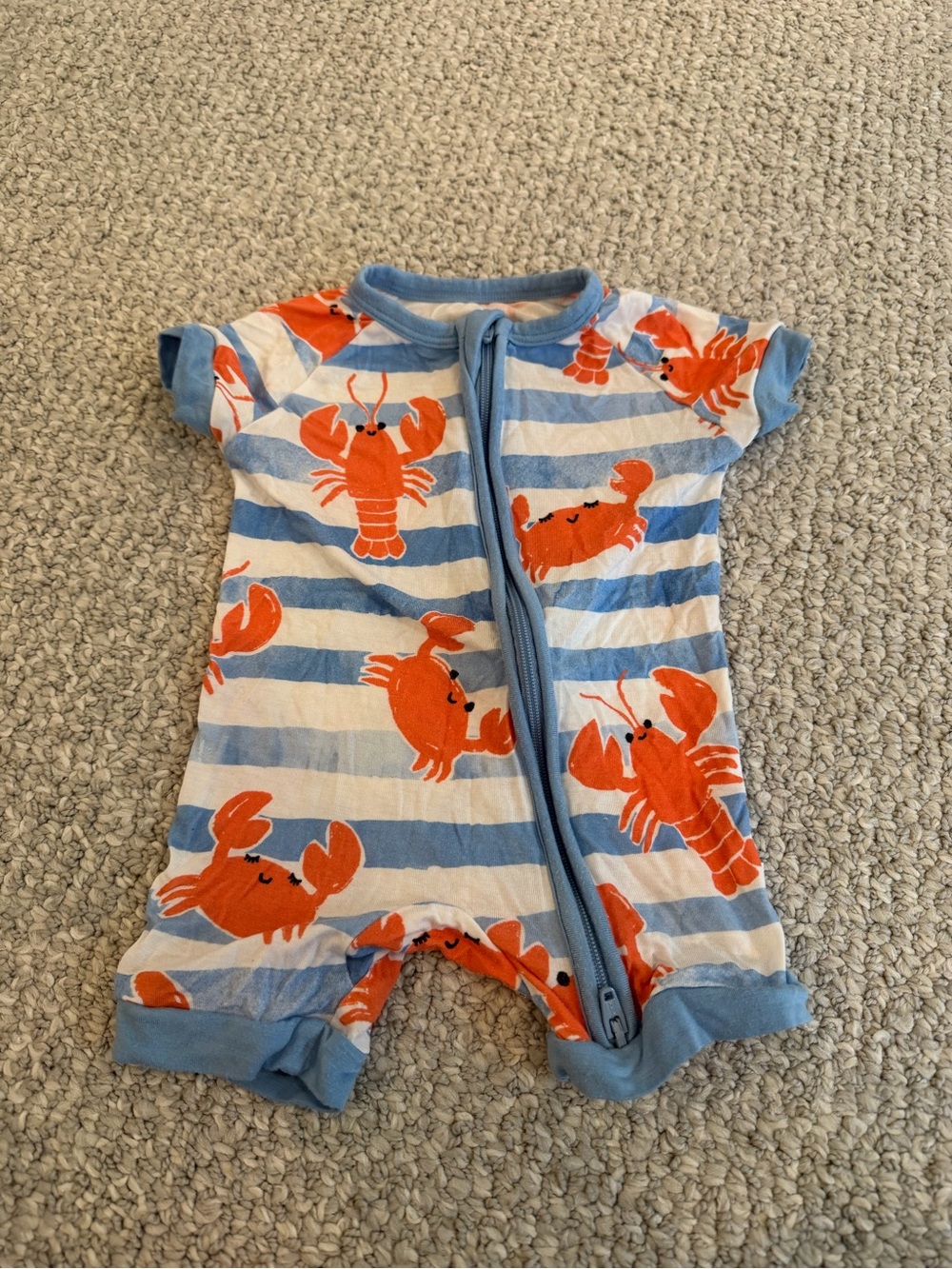Little Sleepies 0-3 Month short zippy | Crustacean Crew